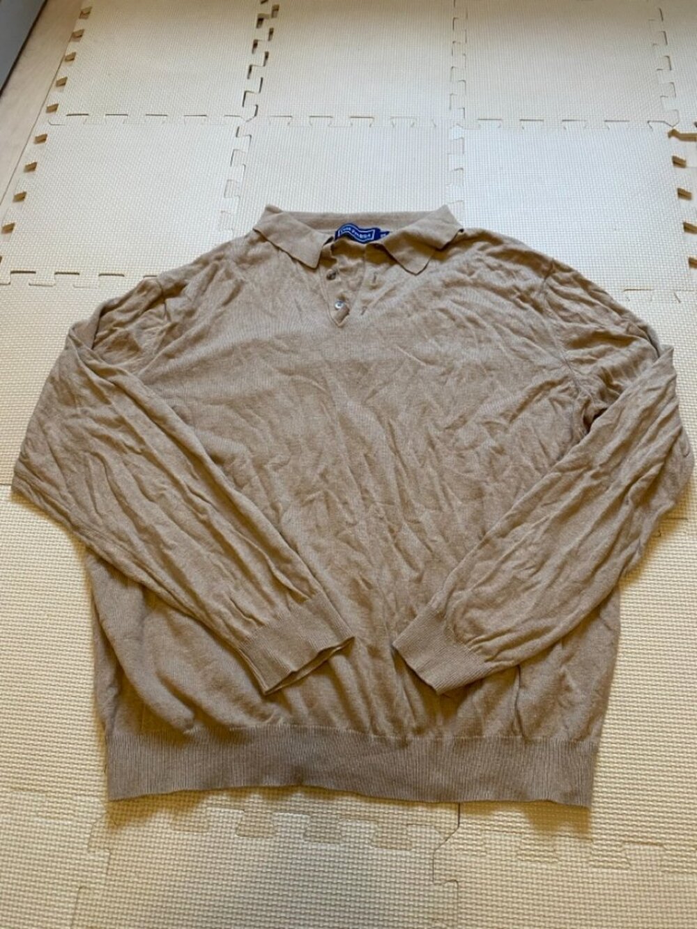 Paul Fredrick Tan Polo Sweater Silk Cotton Cashmere XXL